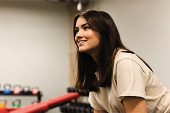 A young student smiling